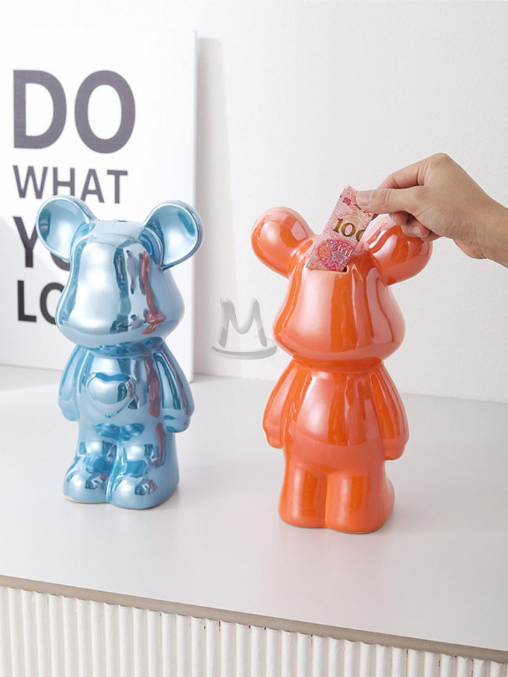 Декоративные статуэтки для интерьера и декора дома Мишка Тедди Bearbrick копилка с сердцем
