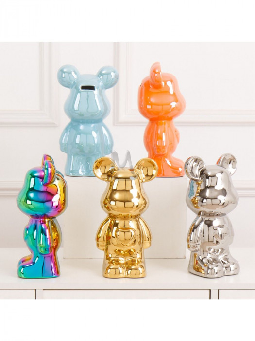 Декоративные статуэтки для интерьера и декора дома Мишка Тедди Bearbrick копилка с сердцем