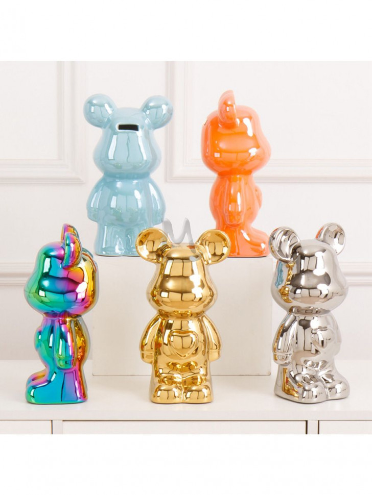 Декоративные статуэтки для интерьера и декора дома Мишка Тедди Bearbrick копилка с сердцем