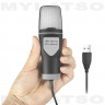 Конденсаторный проводной микрофон для ПК игровой, студийный с подсветкой и USB