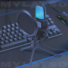 Конденсаторный проводной микрофон для ПК игровой, студийный с подсветкой и USB