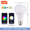 Умная светодиодная лампочка E27 RGB + CCT Bluetooth Smart Led Bulb 10W Tuya, лед многоцветная Е27, теплая, холодая лампа с Алисой, Siri, Alexa, Google