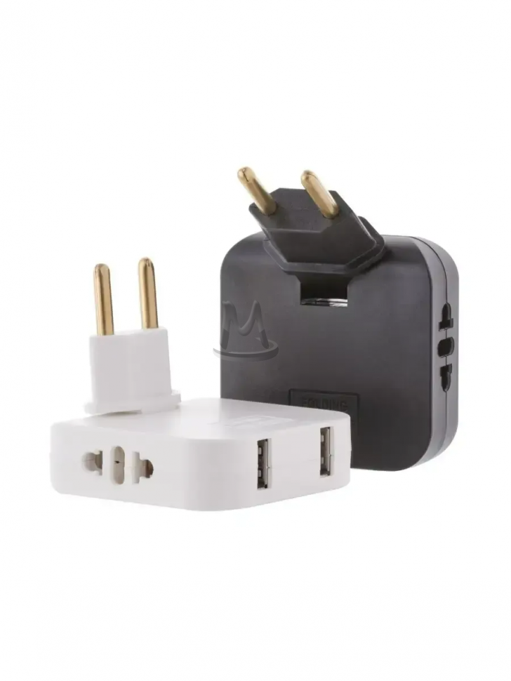 Тройник розетки плоский поворотный с USB Type-C 2500 Вт
