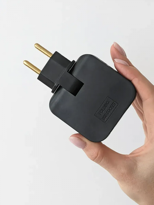 Тройник розетки плоский поворотный с USB разветвитель 4000Вт