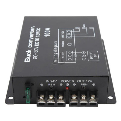 Автомобильный инвертор 100A 1140Вт MyLatso преобразователь напряжения 24 Вольта в 12 Вольт