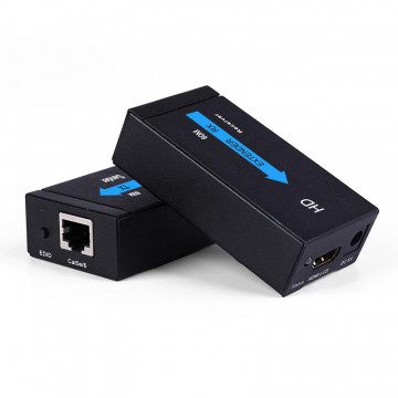 Удлинитель перереходник HDMI по витой паре видеосигнала 60м с RJ-45 cat5e cat6