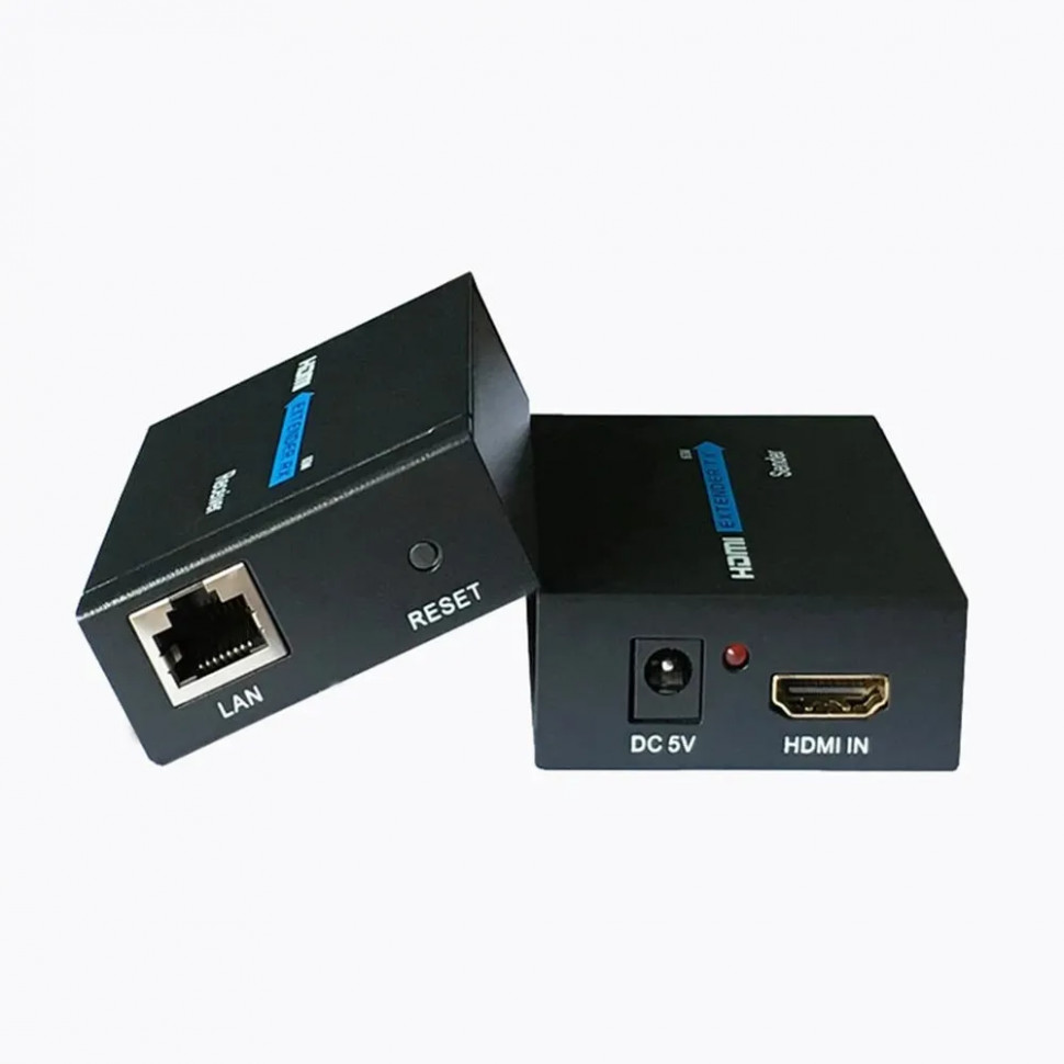 Удлинитель перереходник HDMI по витой паре видеосигнала 60м с RJ-45 cat5e cat6