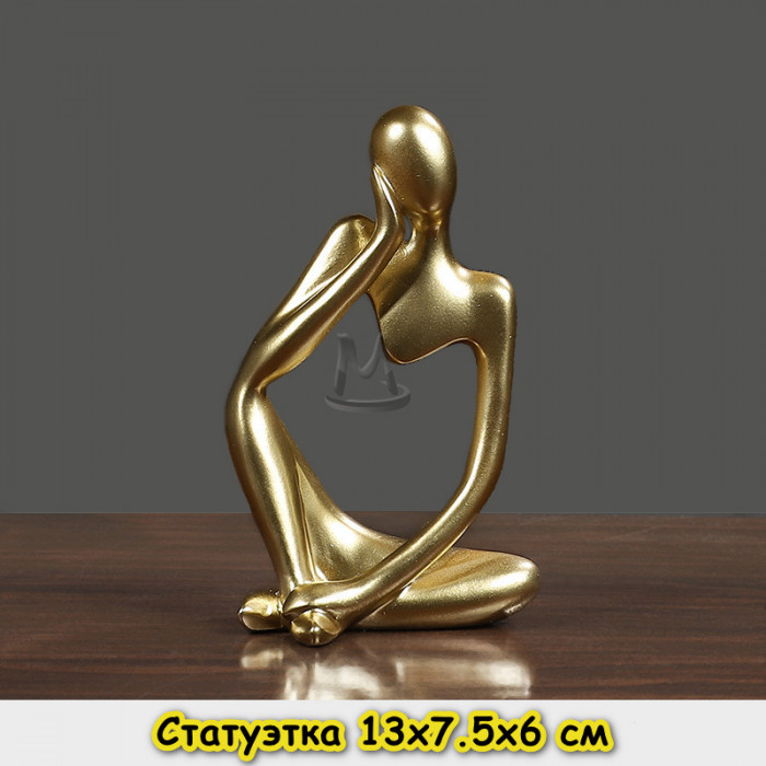 Статуэтка для интерьера голова девушки с рукой / Декоративная интерьерная скульптура девочки для декора дома / Авторская фигурка из смолы