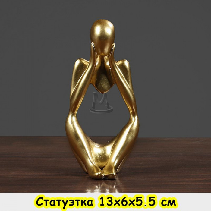 Статуэтка для интерьера голова девушки с рукой / Декоративная интерьерная скульптура девочки для декора дома / Авторская фигурка из смолы