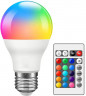 Cветодиодная лампочка E27 RGB + CCT 10W / Лед многоцветная Е27, теплая, холодная лампа с пультом
