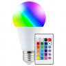 Cветодиодная лампочка E27 RGB + CCT 10W / Лед многоцветная Е27, теплая, холодная лампа с пультом