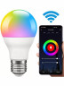Умная светодиодная лампочка E27 RGB + CCT WiFi Smart Led Bulb 10W Tuya / Лед многоцветная Е27, теплая, холодная лампа с Алисой, Siri, Alexa, Google
