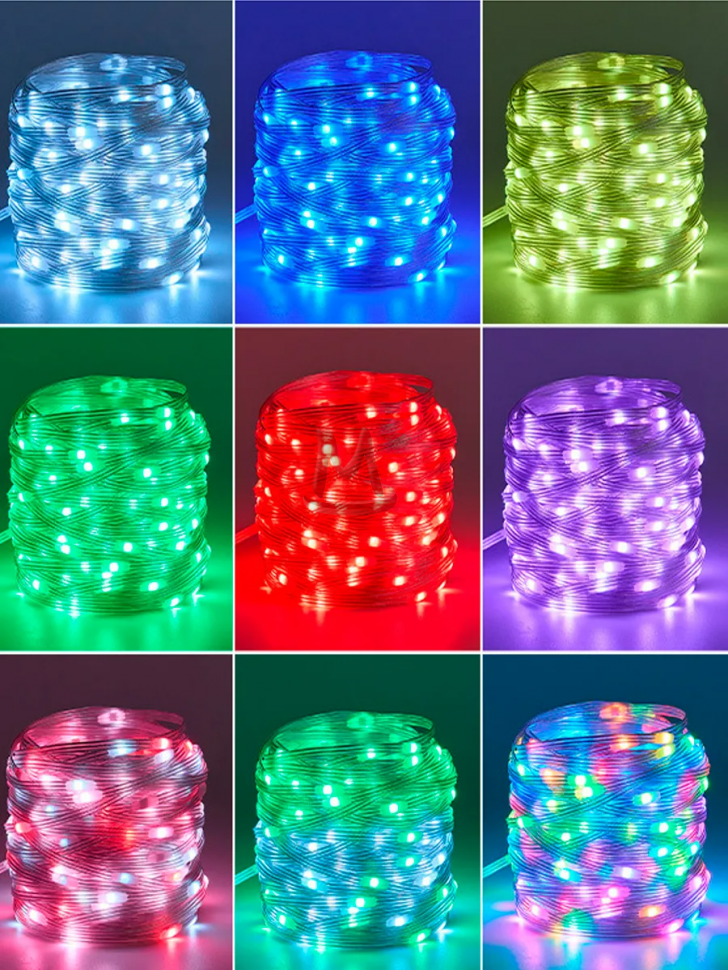 Светодиодная лента rgb гирлянда многоцветная подсветка 10 м
