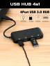 Разветвитель USB Type-C хаб 3.0 на 4 порта с выключателями